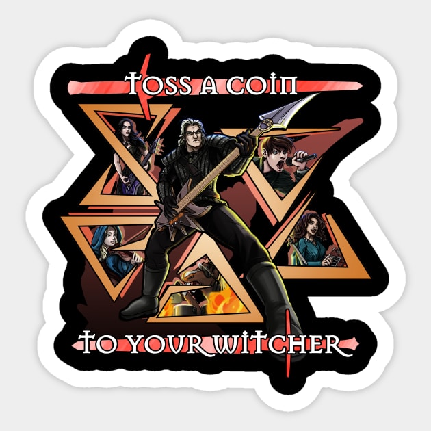 The Witcher Heavy Metal Sticker by Remyart